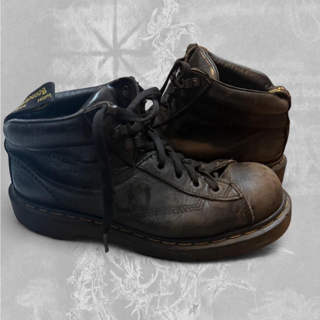 90âs Doc Martin Black Men's Leather Lace-Up Boots
